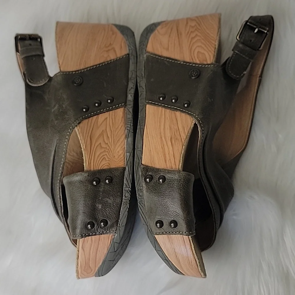 BUSSOLA Formentera Capretto‎ Ivy Leather Comfort Wedge Chucky Boho Sandals 38 - Picture 6 of 15